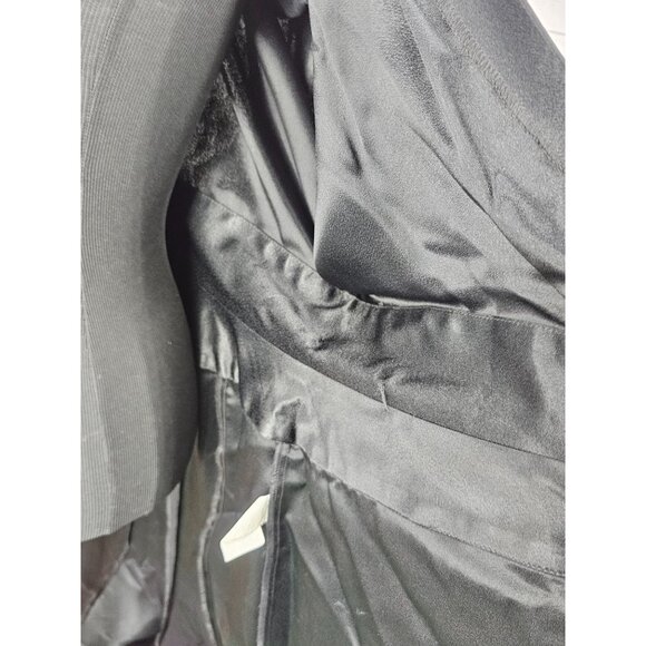 Vintage Cachet Bari Protas Black Dress Beaded Waist Womens Sz M Long Sleeve Gown - Picture 15 of 16